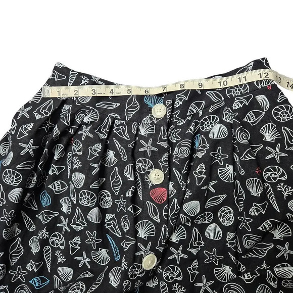 Modcloth Seashell Print Button Front Skirt - Picture 4 of 5